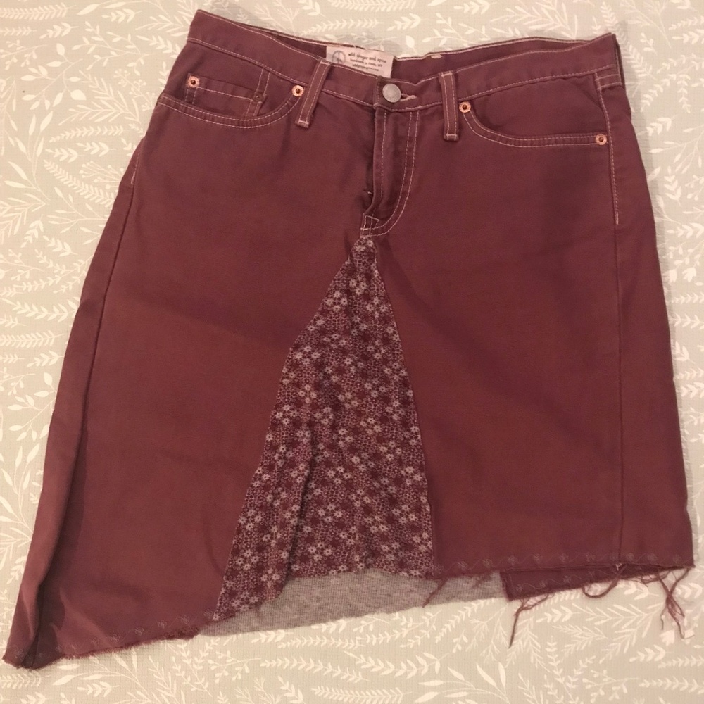 Mauve Jean Skirt made from Lucky Brand Jeans